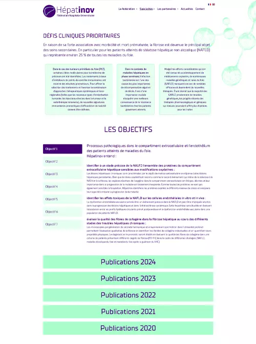 Fhu Hepatinov - vue de la page Publications