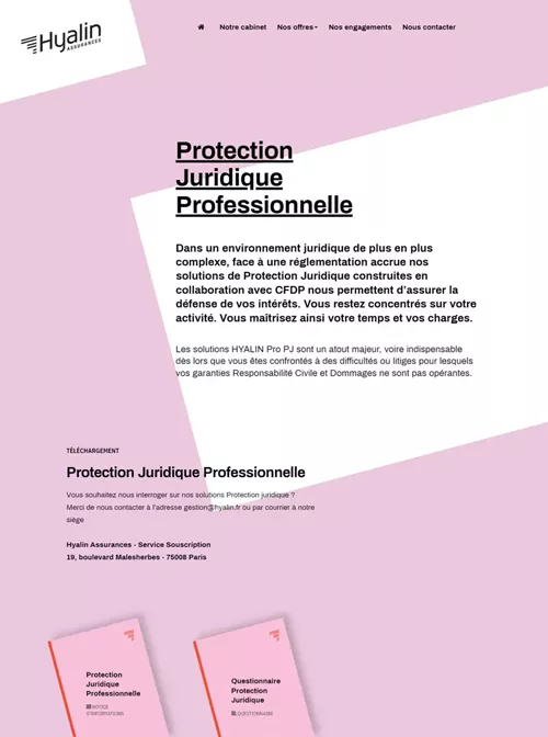 Hyalin - page Protection Juridique Professionnelle