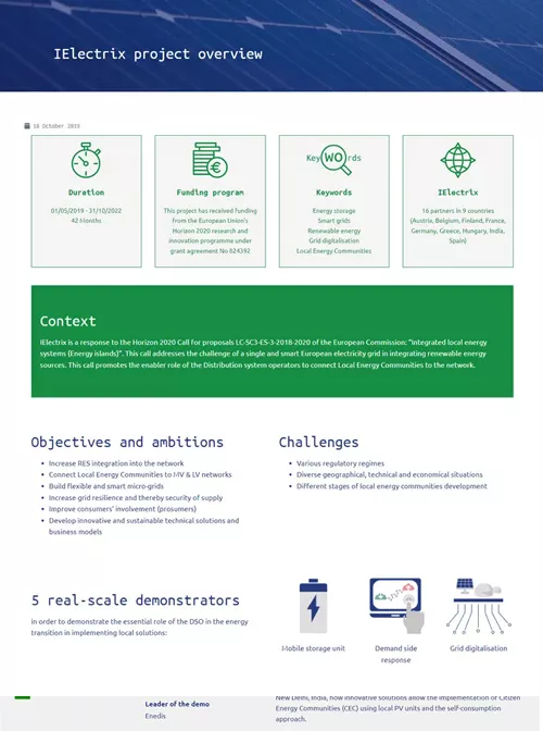 I-electrix - site web - page d'accueil détail