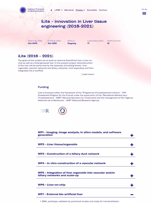 Institut Français de BioFabrication - page projet