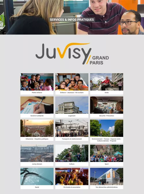 Ville de Juvisy - détail d'une page du site web