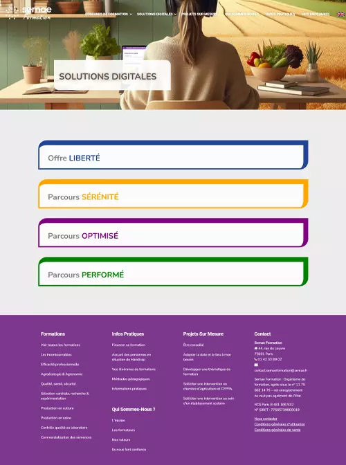 SEMAE Formation, détail page formations digitales