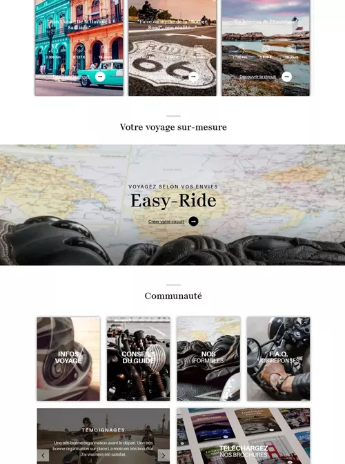 WestForever, aperçu détail de la page d'accueil